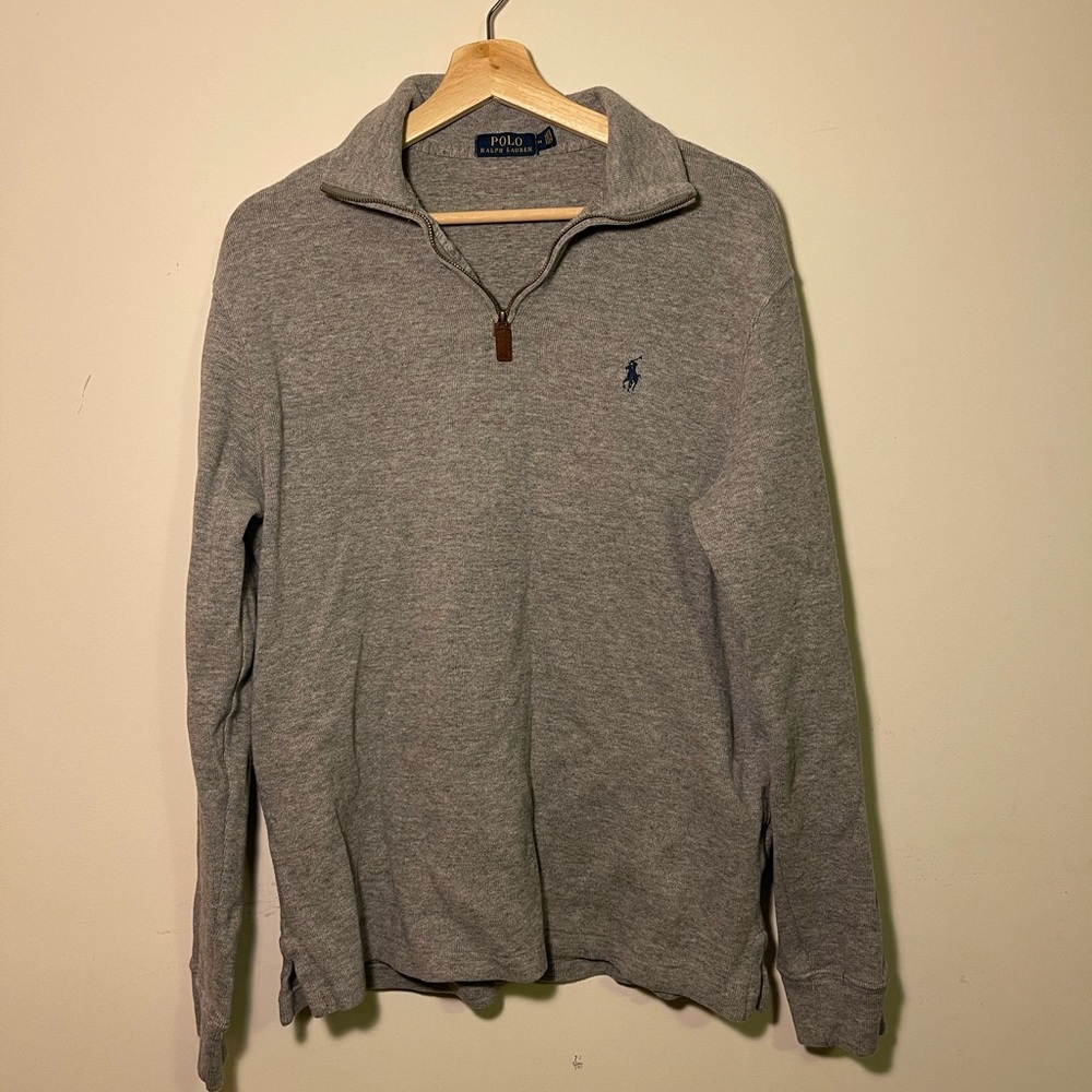 Ralph Lauren Heather Gray Zip-Up Sweater